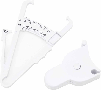 Body Fat Measurement Device, Body Fat Caliper, Handheld BMI Body Fat Measurement Device Skinfold Caliper Measures Body Fat for Men and Women, Body Measure Tape White