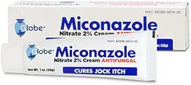 Globe  Nitrate 2% Antifungal Cream, Cures Most Athletes Foot, Jock Itch, Ringworm. 1 OZ Tube