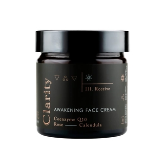 Good Medicine Beauty Lab Clarity Awakening Face Cream - Daily Anti-Aging Moisturizer with Coenzyme Q10 and Vitamin B3 - Hydrating Coconut Oil and Aloe Vera - Skincare for Women and Men (2 oz)