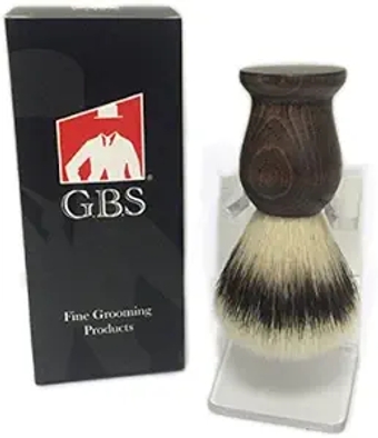 Classic Synthetic 3rd Generation Bristle Shaving Brush with Durable Clear Brush Stand - Vegan Brush Generates Lather for Wet Shaving Lovers Durable Wooden Handle 20 mm Knot