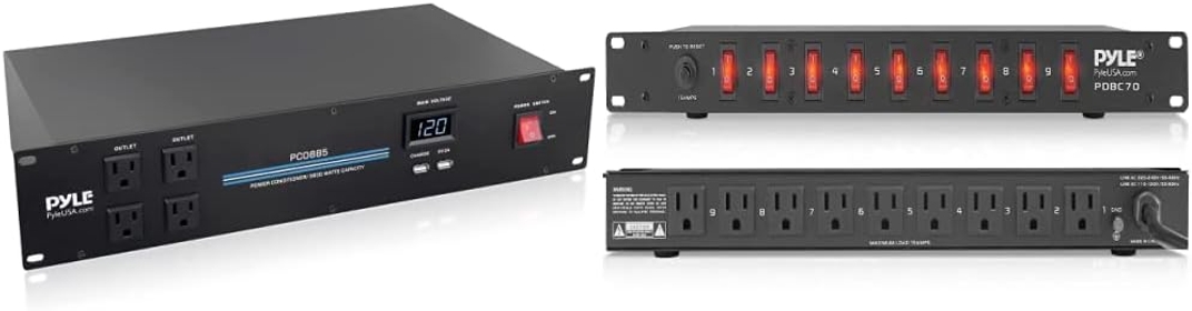 Pro PDU Power Strip Surge Protector - 3600 Watt 15 Amp 20 Outlet Heavy Duty PCO885 & PDU Power Strip Surge Protector - 150 Joules,9 Outlet Strips Surge Protector z -9 Front Switch -  PDBC70