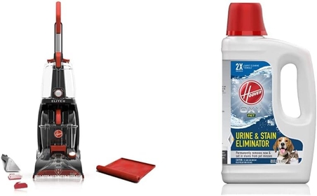 Power Scrub Elite Carpet Cleaner with Storage Mat, FH50250B and  Oxy Pet Urine & Stain Eliminator Carpet Cleaning Shampoo, Concentrated Machine Cleaner Solution, 50oz, AH31955, White