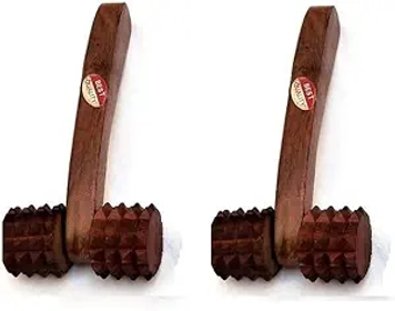 Balayantra Wooden Massager/Hair Growth/Acupressure Roller Massager/feet/Head Roller Massager/Wooden Roller Massager Pack of 2