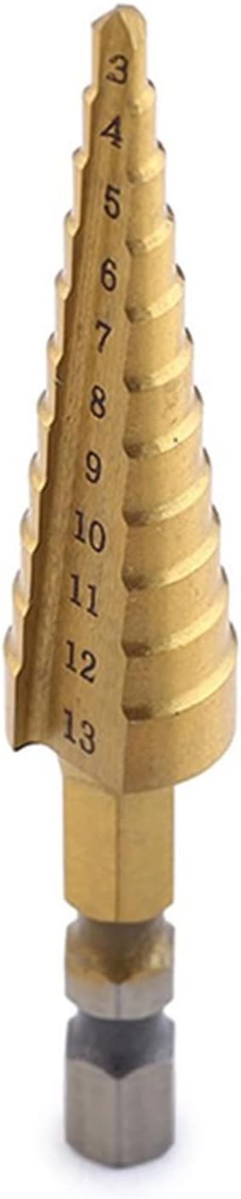 1pcs Hex Titanium Step Cone Drill Bit Hole Cutter 3-13MM HSS 4241 for Sheet Metal Wood Drilling Power Tools Tool Parts
