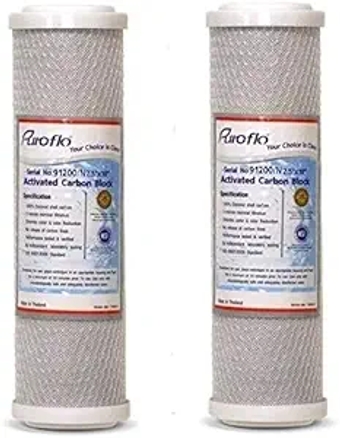Puroflo Activated Carbon Block Filter, Standard 10 inches, for Under Sink/Counter Top Replacement Filters (2)