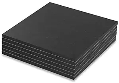 Neoprene Rubber Mats, 6"x 6" Adhesive Foam Padding Weather Stripping Non-Slip Furniture Pads Black Rubber Insulation Anti-Vibration Pads (6 Pack)