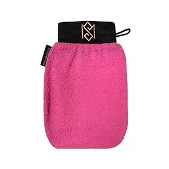 Exfoliating Bath Glove for Body Scrub (Kessa mitt) - Pack Of 1 Pink - Dead Skin Cell Remover and Deep Pore Cleanser - Deep Exfoliator Scrubber - Plant Based Fiber - by MoroccanSource