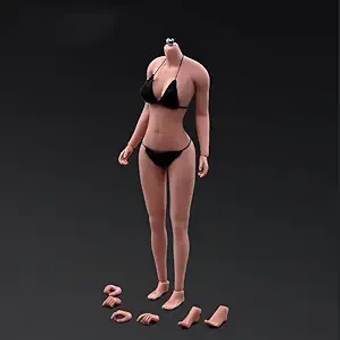 1:6 Scale Female Body Large Chest Female Seamless Body Copper Suntan with Steel Skeleton 12'' Flexible Action Figure with Removable Feet