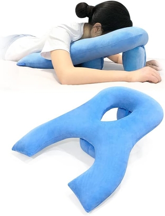 Face Down Pillow After Eye Surgery Prone Pillow with Arm Hole Massage Head Cradle Pillow for Sleeping Retinal Detachment Vitrectomy Recovery Equipment Post Eye Surgery Stomach Sleeper Pillow