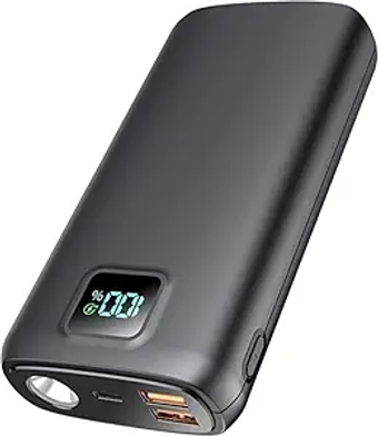 Portable-Charger-Power-Bank - 40000mAh Power Bank PD 30W and QC 4.0 Quick Charging Built-in Bright Flashlight LED Display 2 USB 1Type-C Output for Most Electronic Devices on The Market(Carbon Black)