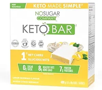 Vegan Pure Lemon Meringue Keto Bar Snacks, 12 Count, Low Carb, No Sugar, Keto Friendly Macros, 8g Healthy Fats, 7g Plant Based Protein, 1g Net Carbs