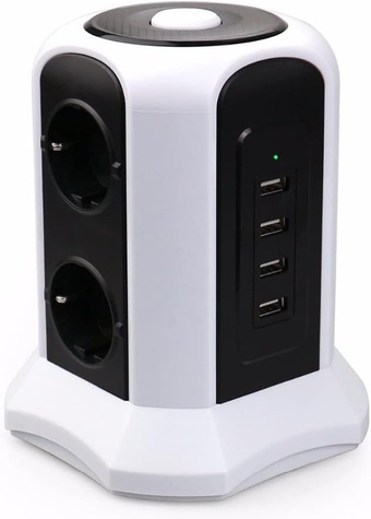 SJYDQ Tower Power Strip Vertical Socket Plug Socket with USB Switch with Extension Cord Socket
