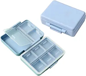 2 Pack Pill Case, 9 Compartments Portable Weekly Travel Pill Organizer Pocket Daily Pill Box Dispensers for Purse Vitamin Fish Oil Holder Container