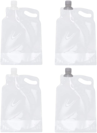 4Pcs Folding Kettle Water jug Water Bladder Camping Water Bags for Camping Folding Water Bag Foldable Clear Plastic Container Outdoor Water Bags Spare Bottle Bag The pet Travel