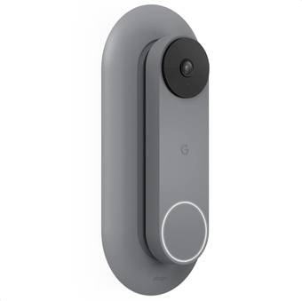 Mount Compatible with Google Nest Hello Video Doorbell (2021 Battery Model) - Doorbell Chimes, Perfect Color Match with Angle Wedge [Ash], WiFi Free - NOT Compatible with Wired Model