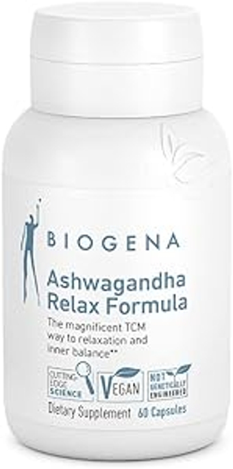 Biogena Ashwagandha Relax Formula - Promotes Mental Relaxation with Ashwagandha Root Extract, Magnesium & Vitamin B6-60 Capsules