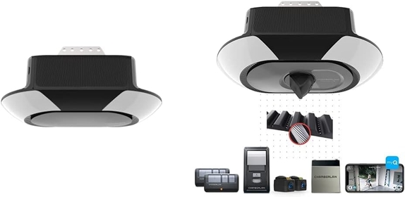 Chamberlain Smart Garage Door Opener Bundle with Advanced Corner LED Lighting and Video Streaming