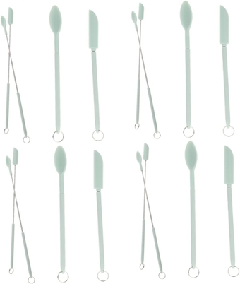 4 Sets Silicone spatula digging spoon hair removal spatula eye cream applicator beauty wax scraper Telescopic Silicone Spatula makeup spatula jar spatula Body cosmetics