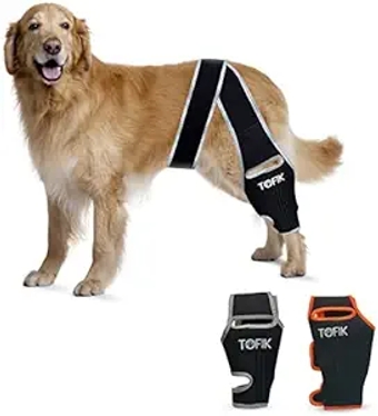Dog Knee Brace for Torn ACL Hind Leg – Premium Neoprene Dog Sling for Large Dogs Hind Leg Support – Washable and Reusable Dog Leg Brace with Flexible Springs - Adjustable (XL Silver)