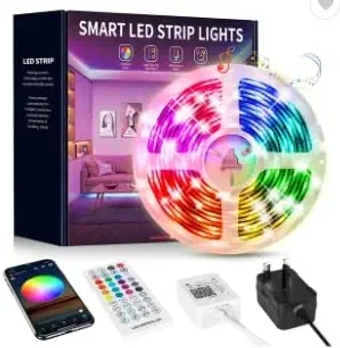 Led Strip Lights 15M Music Sync Color Changing LED Strip with App and Remote Controlled, Bluetooth RGB LED Light Strip