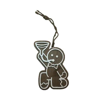 Drunk Gingerbread Man and Woman Beer and Liquor - Alcohol Themed Naughty Gingerbread Christmas Ornaments (Beer Bong)