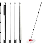 KeFanta Spin Mop Replacement Handle, 4-Section 30-to-58 inch Mop Replacement Stick Compatible wit...
