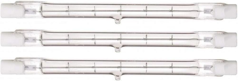 S3411 Double Ended Base Halogen Light Bulb (3-Pack), 300 Watts, 120 Volts, 5300 Lumens, T3 Shape, R7s ANSI Base, 2900 CCT (Kelvin), 360 Beam Spread, 1500 Average Rated Hours, Clear Finish