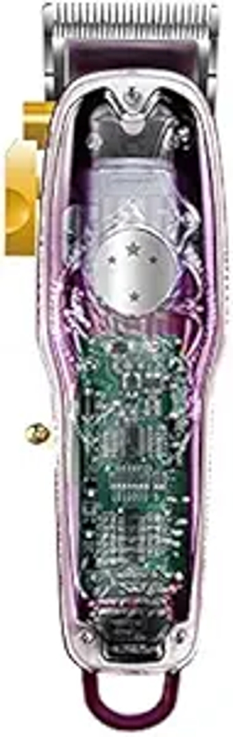 Hair Clippers for Men, USB Electric Hair Clipper 3- Color Transparent Body Hair Cutting Machine Steel Cutter Hair Trimmer Recharge Strong Power for Men (Color : Purple)