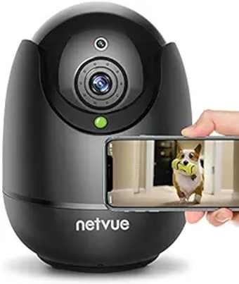 Indoor Camera, Enhanced Security Camera with Advanced AI Skills for Pet/Baby/Nanny, 1080P FHD 2.4GHz WiFi Night Vision Home Camera, 2-Way Audio Dog Camera Cloud Storage/TF Card, Black