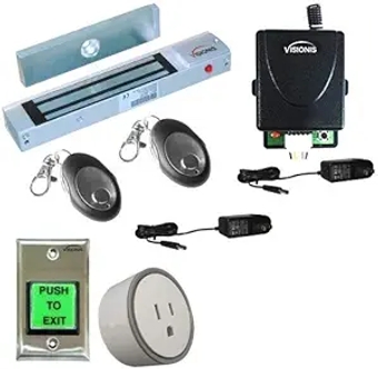 FPC-5206-VS One Door Access Control Outswinging Door 300lbs Electromagnetic Lock with Wireless Receiver and Remote and Smartphone Controlled WiFi Kit