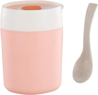 1Pc Insulated soup cup sealing Meal Mug thermal soup cup heavy duty hot food jar Portable school lunch container milk container Soup Cup with Spoon pp flask child Stainless steel