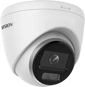 DS-2CD1347G2-LUF 4MP Acusense Full Color Night Vision IP Camera with Visible White LED Lights, 2.8mm PoE Turret Dome Outdoor, IP67 H.265+ Built in Mic, Compatible with Hikvision NVR Human Detection