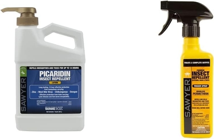 SP565 Premium Insect Repellent with 20" Picaridin, 1-Quart Lotion Pump Dispenser,White & SP649 Premium Permethrin Clothing Insect Repellent Trigger Spray, 12-Ounce