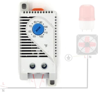 Attic Ventilator Replacement Thermostat Cooling Thermostat Adjustable Programmable Thermostat for Power Attic Ventilators, Single Speed Adjustable Replacement Thermostat