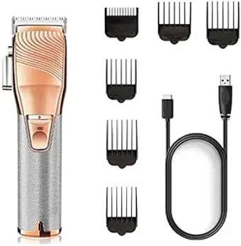 Hair Clippers for Men, Barber Professional Fading Blending Hair Clipper Strong Motor Rechargeable Hair Trimmer Professional Electric Hair Cutting kit (Color : CR-34)