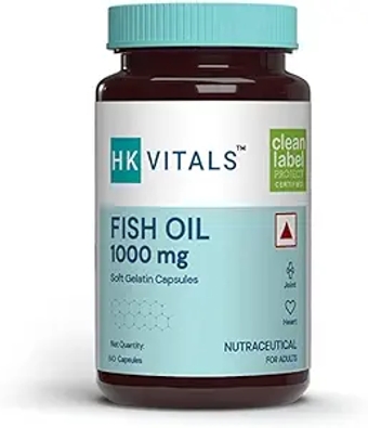 Fish Oil Capsule for Men and Women, 60 Omega 3 Fish Oil Capsules (1000mg Omega 3 with 180 mg EPA & 120 mg DHA), for Brain, Heart, Eyes, and Joints Health,
