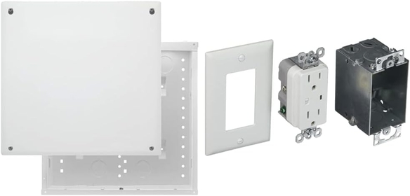 Legrand - OnQ 14 Inch Media Enclosure and Duplex Outlet Kit with Surge Protection (36456902V1)