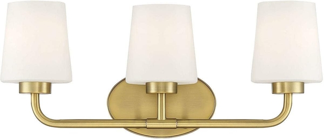 8-4090-3-322 Capra Warm Brass 3-Light Bathroom Vanity Light (22" W x 9" H)