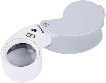 Magnifying Glass with Light, 40X Folding Handheld Magnifying Glass Reading Magnifying Lenses Illuminated Magnifier Jewelers Eye Loupe Magnifier for Gems, Jewellery, Coins, Map, Stamps
