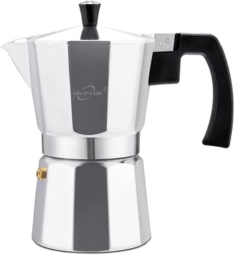Classic Stovetop Espresso Maker 6 Cup ，Moka Pot Aluminum Silver，Cuban Coffee Maker， Make Delicious Coffee Easily at Home And Camping