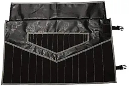 28 Pockets | Hand Crafted | Heavy Weight Water Proof | 18 Oz. Ballistic Polyester Oxford Canvas | Garage Ready | Metric & SAE | Wrenches and Tools Bag Organizer Roll Up Pouch | Black |