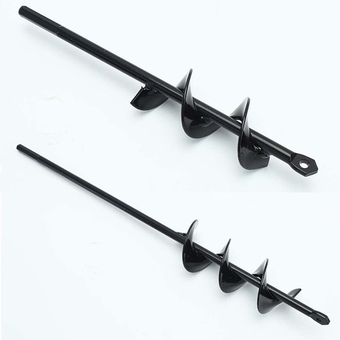 Auger Drill Bits for Planting 2 Pack, 1.8"x15"&2.6"x22.8" Garden Auger Spiral Drill Bit Earth Auger Drill for 3/8" Hex Drive Bulb Planter Tool Black