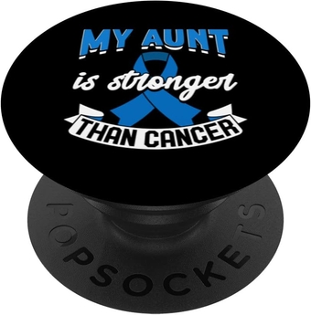 My Aunt Is Stronger Than Cancer Colon Cancer Awareness PopSockets Swappable PopGrip