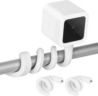 2Pack Twist Mount for All-New Wyze Cam V3, Wyze Cam Pan V3 & Wyze Cam Outdoor, Flexible Gooseneck Mounting Bracket to Attach Your Camera Anywhere with No Tools - White