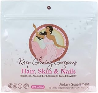 -  - Keep Glowing Gorgeous - Hair, Skin, & Nail Support - Acacia Fiber, Biotin, Vitamin E Plus BiovaB...