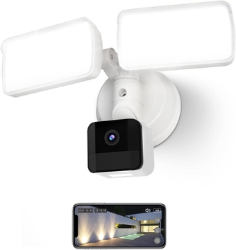Floodlight Camera, Motion-Activated Security Light, Auto Record, 1080P Video, Two-Way Talk, 2400 Lumen Brightness, IP65 Waterproof (Outdoor Wiring and Junction Box Required, 2.4G WiFi Only)
