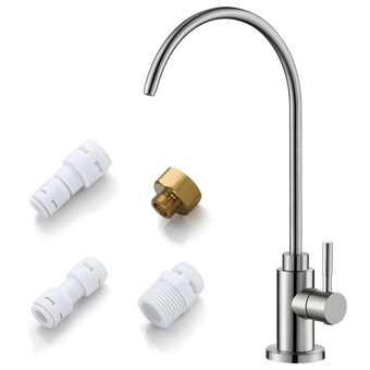 Water Filter Faucet,  Reverse Osmosis Faucet Fits Most RO Units or Water Filtration System in Non-Air Gap, Lead-Free Stainless Steel Drinking Water Faucet for Bar Kitchen Sink, RV (DM001 BN)