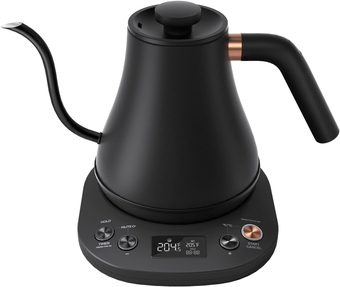 Electric Gooseneck Kettle With LCD Display Automatic Shut Off Coffee Kettle Temperature Control Hot Water Boiler to Pour Over Tea, 1200 Watt Quick Heating Tea Pot, 0.8L, Matt Black
