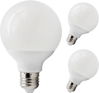 G25 LED Vanity Globe Bulb E26 9W Mirror Light G80 Large Decorative Lamp 90W Replacement for Bathroom Makeup Mirror Floor Lamp 5700K Daylight AC85-265V Milky Glass Finishing Non-Dimmable Pack of 3
