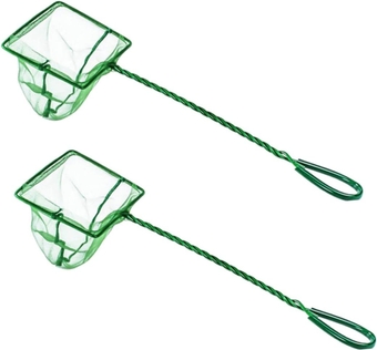 2pcs Fishing Net Fishing Rod Square Tool Fishing Nets for Saltwater Tools Impurities Landing Net Aquarium Fish Net Aquarium Shrimp Net Handheld Fish Net Portable Fish Net Green